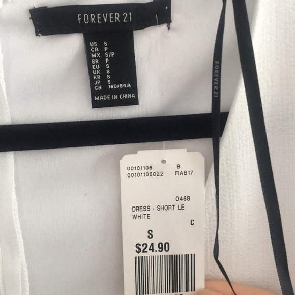 NWT Long Sleeve White Mini Dress - Picture 3 of 3